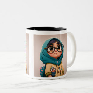 Hijab Girl Two-Tone Mug, 11 oz  Coffee Mug