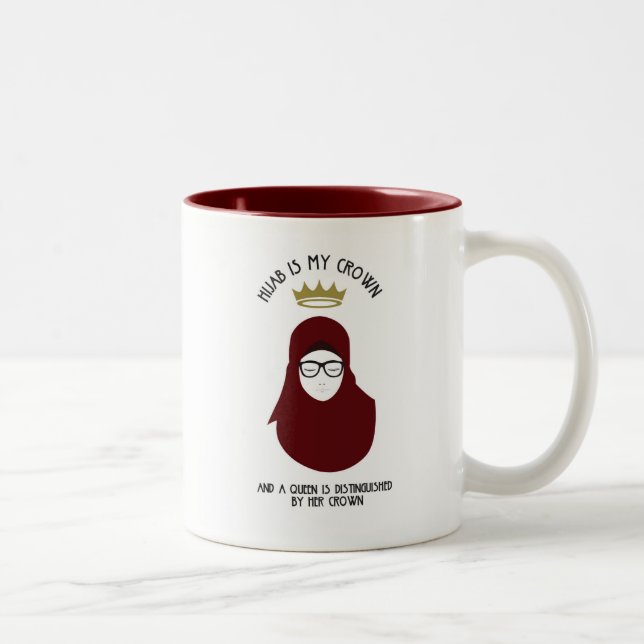 Hijab is my crown - GLASSES Two-Tone Coffee Mug (Right)