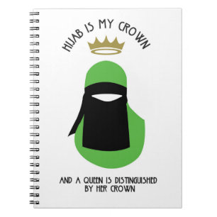 Hijab is my crown - GREEN NIQAB FACELESS Notebook