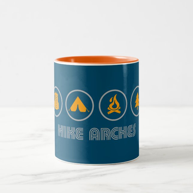 Hike Arches National Park Two-Tone Coffee Mug (Center)