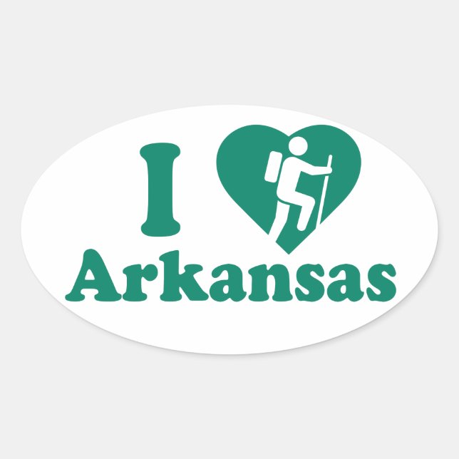 Hike Arkansas Oval Sticker (Front)