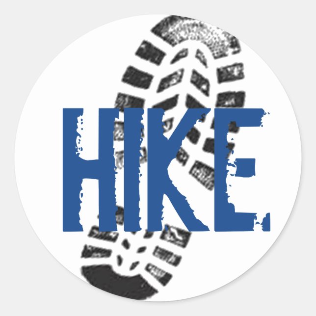 Hike Bootprint Classic Round Sticker (Front)