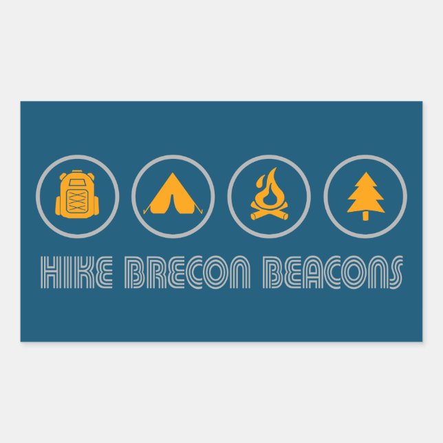 Hike Brecon Beacons National Park Rectangular Sticker (Front)