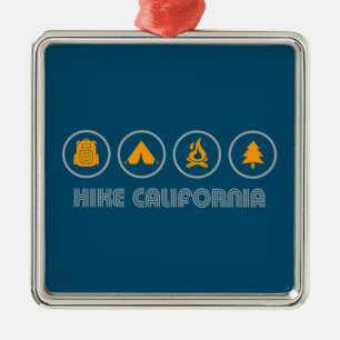 Hike California Metal Ornament