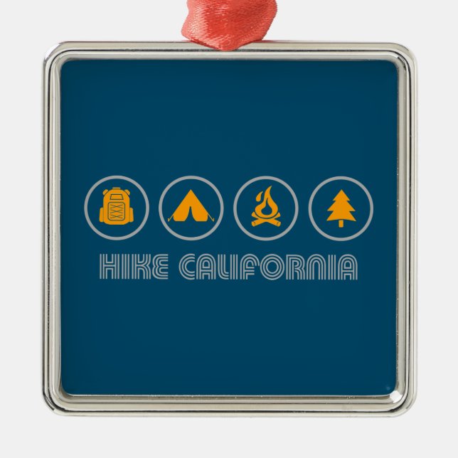 Hike California Metal Ornament (Front)