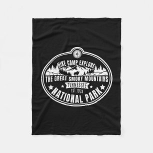 Hike camp explore the great smoky mountains fleece blanket