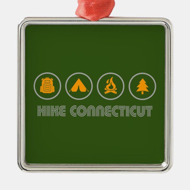 Hike Connecticut Metal Ornament (Front)