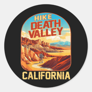 Hike Death Valley California Nature Mountain Classic Round Sticker