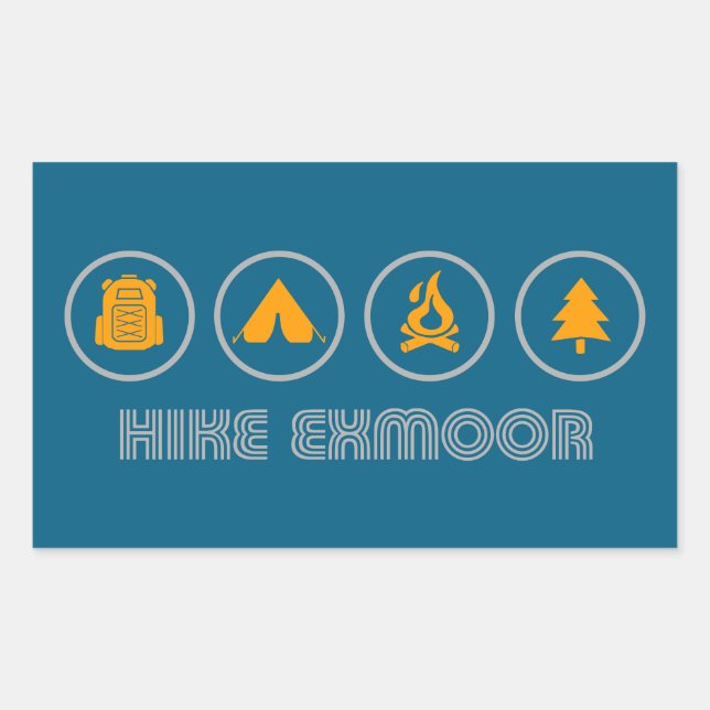 Hike Exmoor National Park Rectangular Sticker (Front)