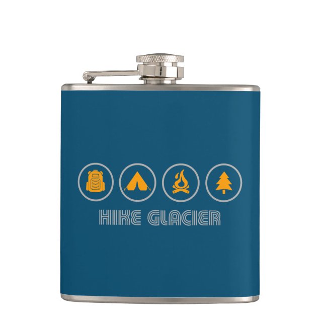 Hike Glacier National Park Montana Hip Flask (Front)