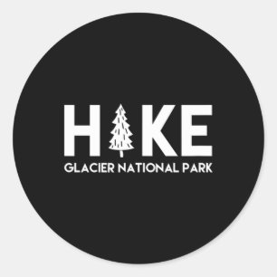 Hike Glacier National Park Montana Souvenir Classic Round Sticker