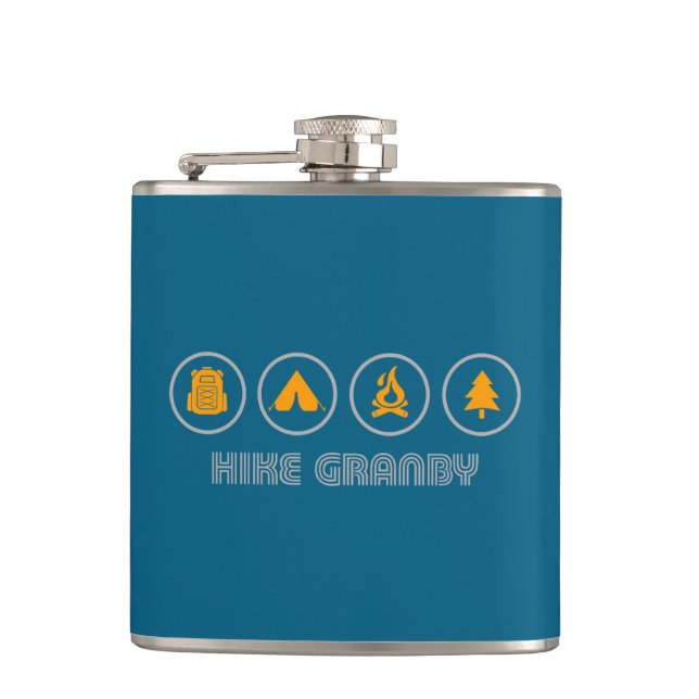 Hike Granby Provincial Park Hip Flask (Front)
