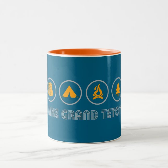 Hike Grand Teton National Park Two-Tone Coffee Mug (Center)