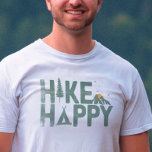 Hike Happy Camper Hiker Hiking Family Personalised T-Shirt<br><div class="desc">Elevate your outdoor style with our 'Hike Happy' matching hiker shirts! Designed for the adventurous soul, these tees capture the essence of hiking, camping, and mountaineering. Embrace the peaks, conquer the mountains, and express your love for the great outdoors. The perfect gift for the hiking lover, camper, or mountain climber...</div>