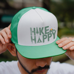 Hike Happy Camper Hiker Hiking Family Personalized Trucker Hat