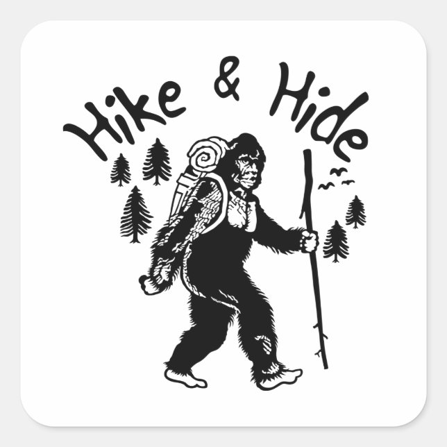 Hike & Hide Bigfoot Square Sticker (Front)