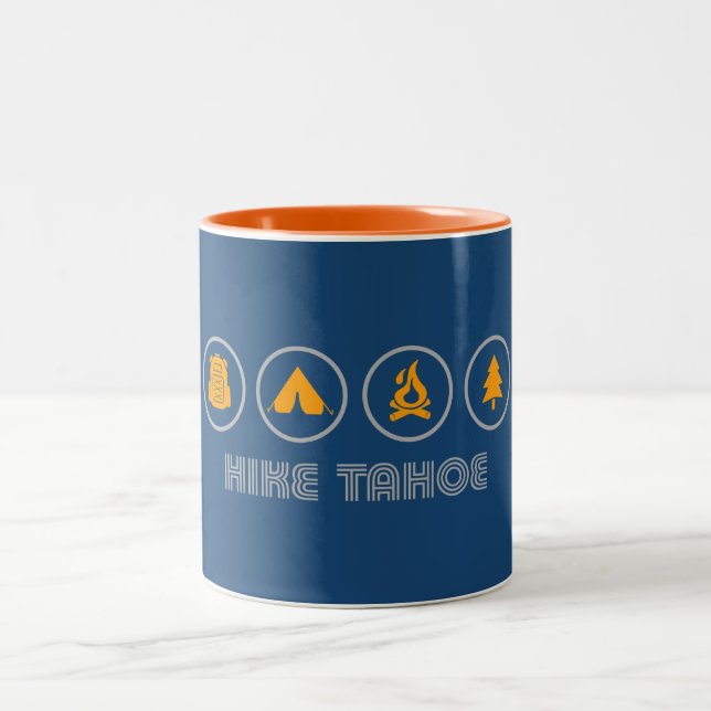 Hike Lake Tahoe Two-Tone Coffee Mug (Center)