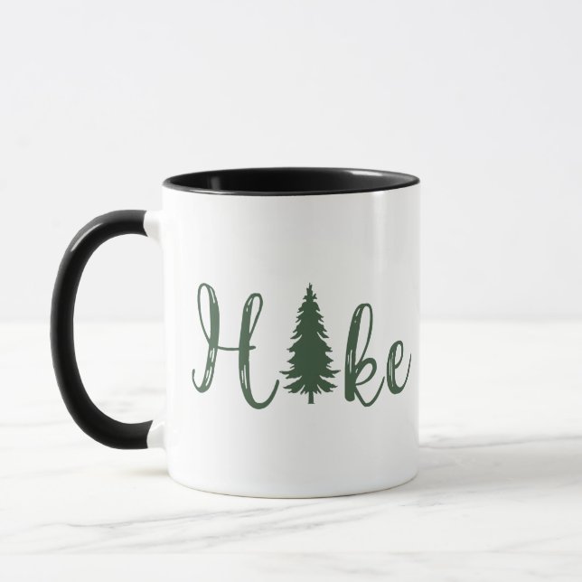 Hike logo pine tree hiking lover mug (Left)