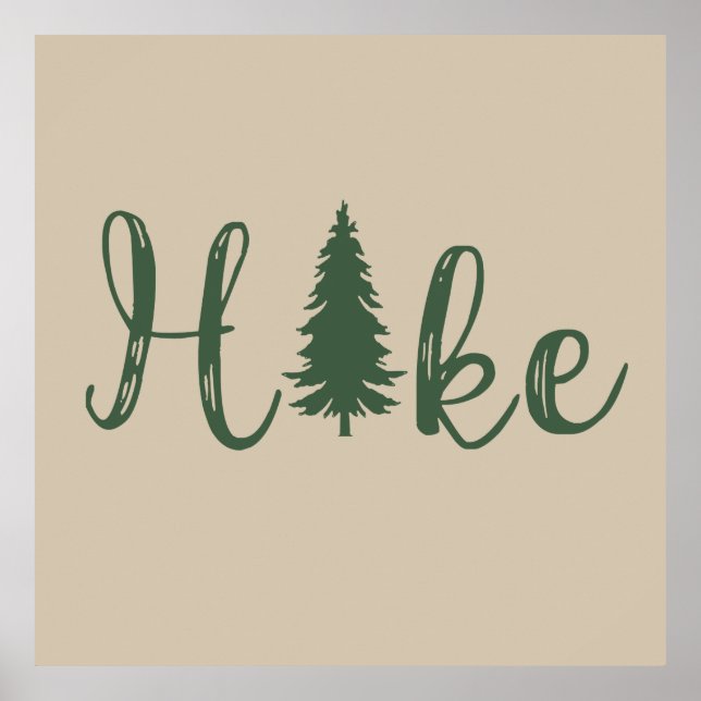Hike logo pine tree hiking lover poster (Front)