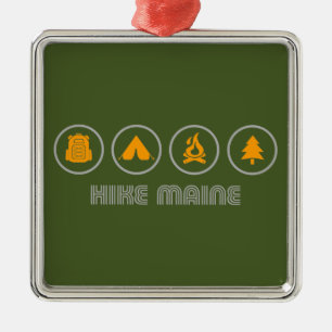 Hike Maine Metal Ornament