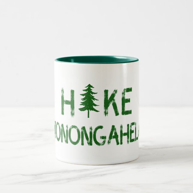 Hike Monongahela West Virginia Tree Two-Tone Coffee Mug (Center)