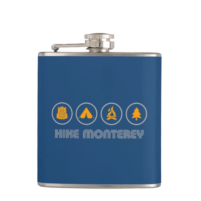 Hike Monterey California Hip Flask (Front)