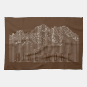 Hike More Mountains White Tea Towel
