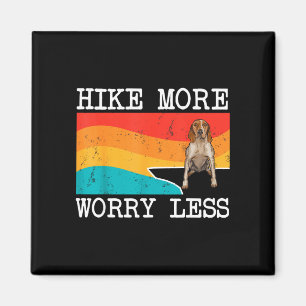 Hike more worry less american english coonhound magnet