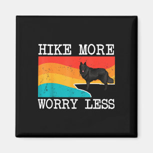 Hike more worry less belgian sheepdog graphic magnet