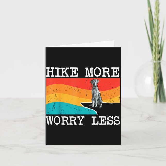 Hike more worry less blue merle dane graphic card (Front)