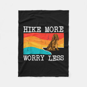 Hike more worry less cocker spaniel graphic hiking fleece blanket