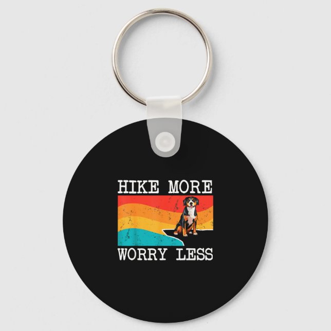 Hike more worry less entlebucher mountain dog key ring (Front)