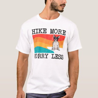 Hike More Worry Less French Bulldog Graphic Hiking T-Shirt
