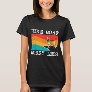 Hike more worry less french bulldog graphic hiking T-Shirt