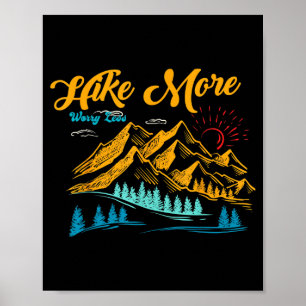Hike more worry less funny summer camping hiking poster