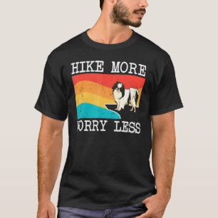 Hike More Worry Less Japanese Chin Graphic Hiking T-Shirt