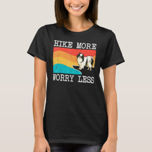 Hike More Worry Less Japanese Chin Graphic Hiking T-Shirt