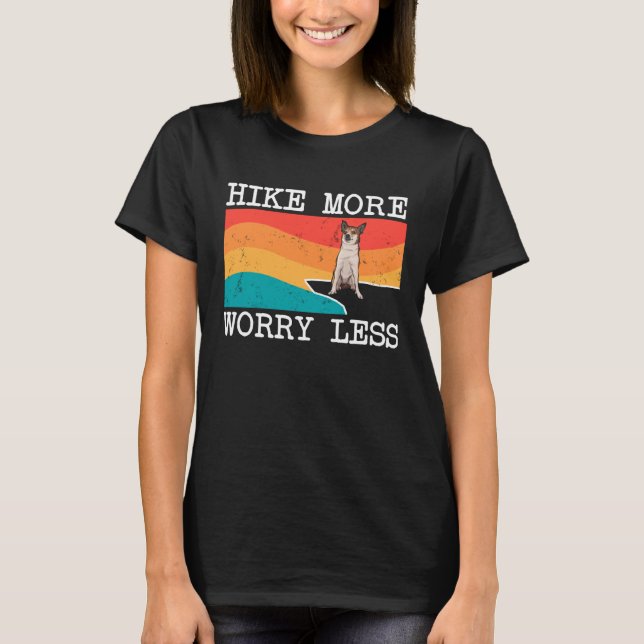 Hike More Worry Less Norwegian Lundehund Graphic H T-Shirt (Front)