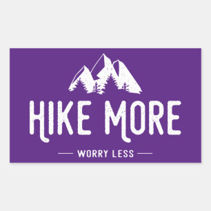 Hike More Worry Less Rectangular Sticker