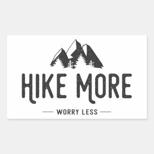 Hike More Worry Less Rectangular Sticker
