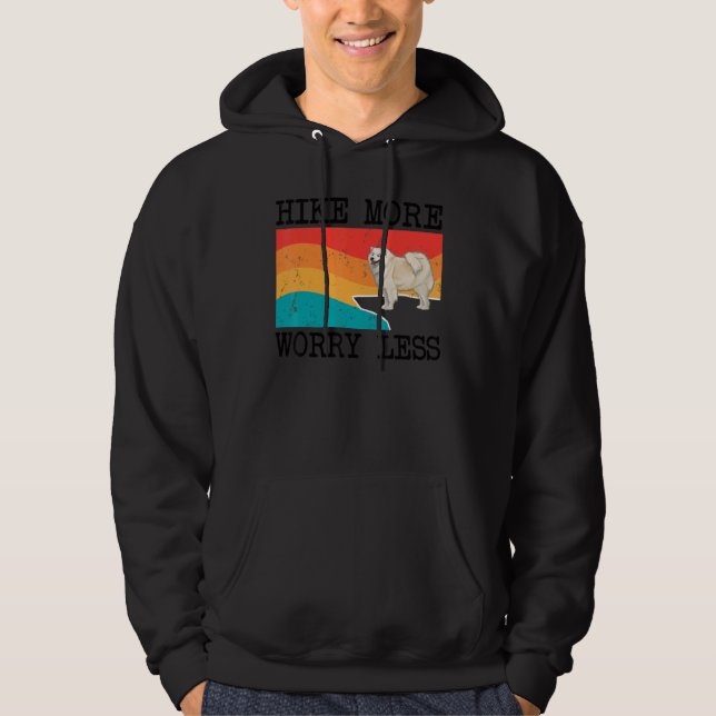 Hike More Worry Less Samoyed Graphic Hiking Hoodie (Front)