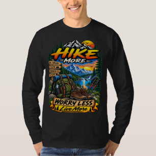 Hike More Worry Less T-Shirt, Hiking Mountain T-Shirt
