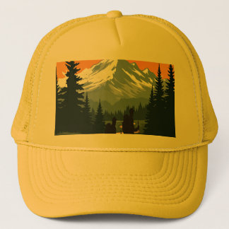 hike more worry less trucker hat