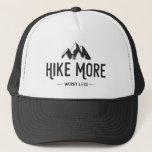 Hike More Worry Less Trucker Hat<br><div class="desc">Nothing clears your mind and gives you clarity like a good hike. The longer the better.</div>