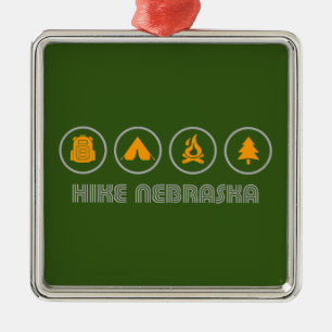 Hike Nebraska Metal Ornament