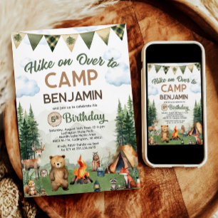 Hike on Over Camping Birthday Invitation