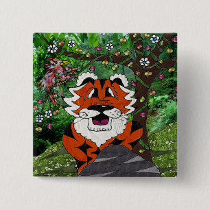 Hike Our Planet Eco-Team Tgrr Tiger Apparel  Gifts 15 Cm Square Badge