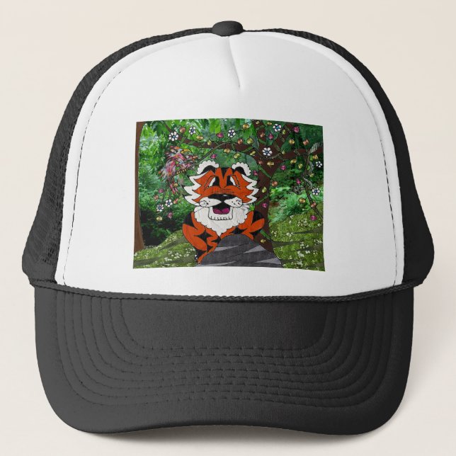 Hike Our Planet Eco-Team Tgrr Tiger Apparel  Gifts Trucker Hat (Front)