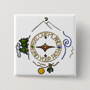 Hike Our Planet Hiker's Soul Compass 15 Cm Square Badge