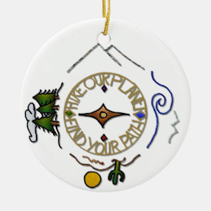 Hike Our Planet Hiker's Soul Compass Ceramic Ornament